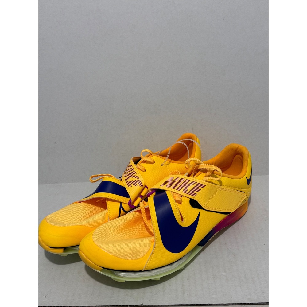Nike Zoom LJ 4 Long Jump Mens 9.5 Yellow Purple Track Field Spikes FZ9326-800